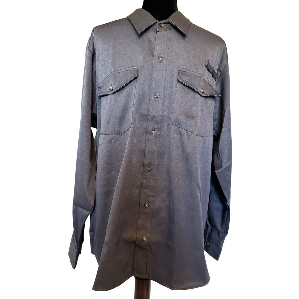 NWT VTG The Haband Tailgater Gray Long Sleeve Button Down Men's Large